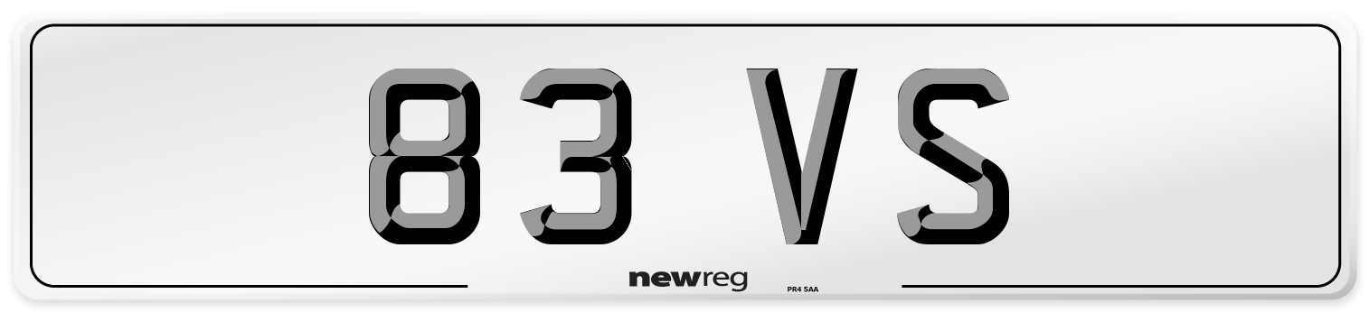 83 VS Number Plate from New Reg